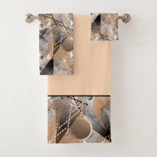 Graue, braune Abstraktion. Badetuch-Set Badhandtuch Set