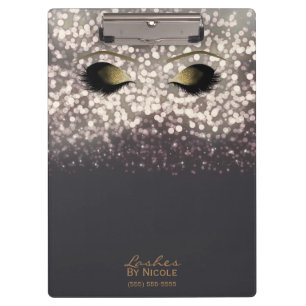 Graue Bronze Lichter Gold Make-up Augen Wimpern Mo Klemmbrett