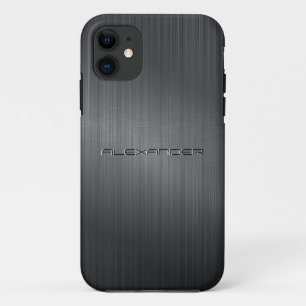 Graue Brushed Aluminium Metal Print Case-Mate iPhone Hülle