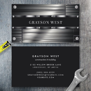 Graue Brushed Metal Moderne Maskuline Visitenkarte