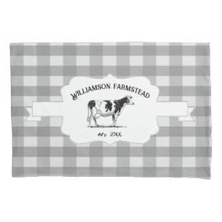 Graue Buffalo Karierte Farm Cow Kissen Case Kissenbezug