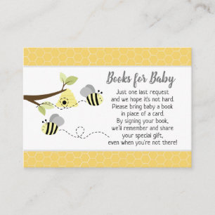 Graue Bumble Bee Baby Shooting Cards Begleitkarte