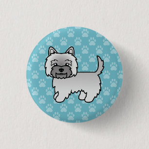 Graue Cairn Terrier Hund Niedliche Illustration au Button