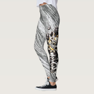 Graue Camouflage mit Maisbein Leggings