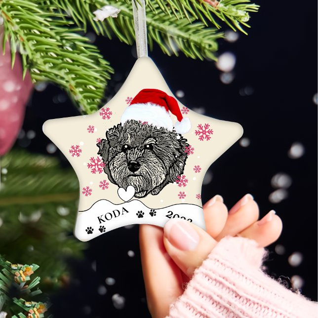 Graue Cavoodle Hund Personalisiert Zeichn Hand Keramik Ornament (Von Creator hochgeladen)