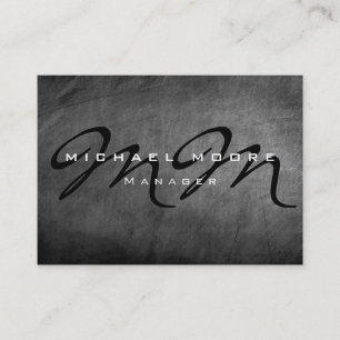 Graue Chalkboard Chubby Monogram Business Card Visitenkarte