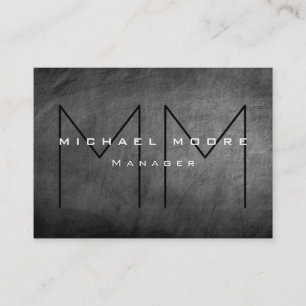 Graue Chalkboard Chubby Monogram Business Card Visitenkarte