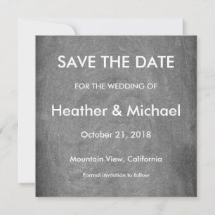 Graue Chalkboard Hintergrund Save the Date Hochzei