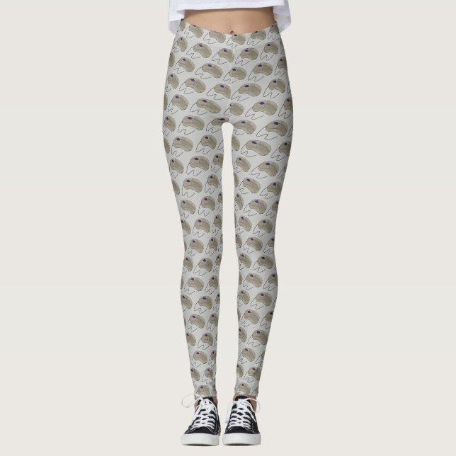 Graue Computer Maus Elektronik Techie Wired Leggings (Vorderseite)