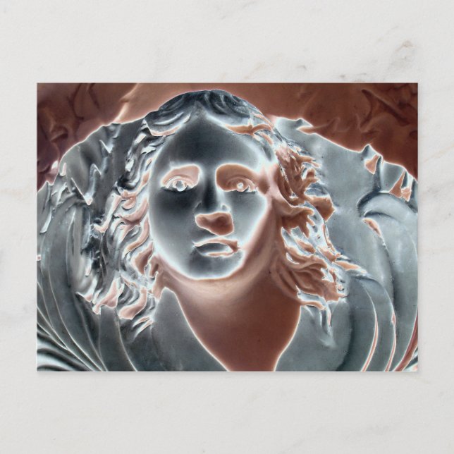Graue Computerkunst im urn-Gesicht Postkarte (Vorderseite)