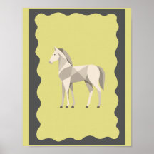 Graue Creme Pferd Dekorationsposter
