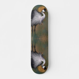 graue Crowned Crane Bird Skateboard