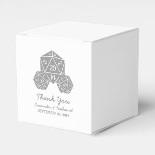 Graue D20-Würfel-Gastgeschenk Hochzeit Geschenkschachtel