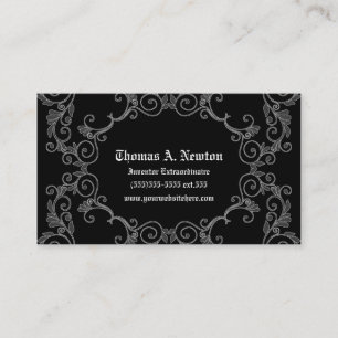 Graue Damaskus Calling Card Gothic Business Card Telefonnummerkarte
