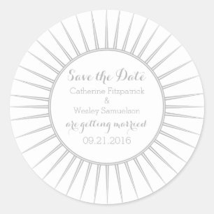 Graue Deko Retro Save the Date Stickers