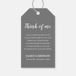 Graue denken Sie an mich, die Lebenskerze zu feier Geschenkanhänger