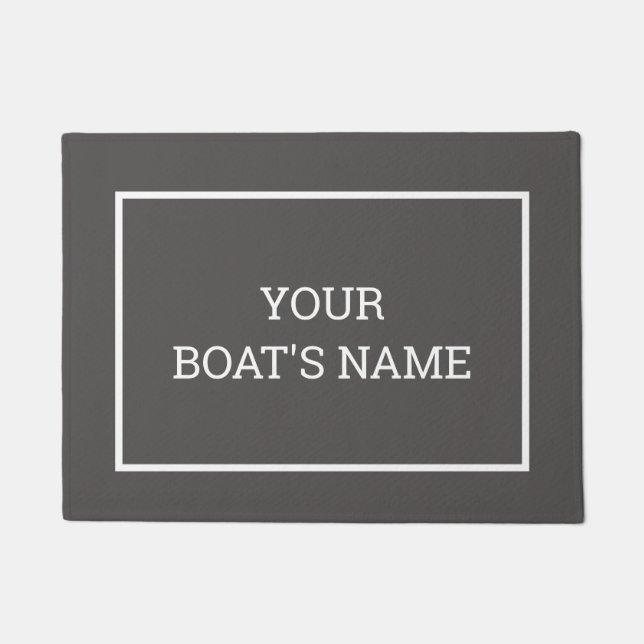Graue Dockmat für den benutzerdefinierten Bootsnam Fußmatte (Vorderseite)