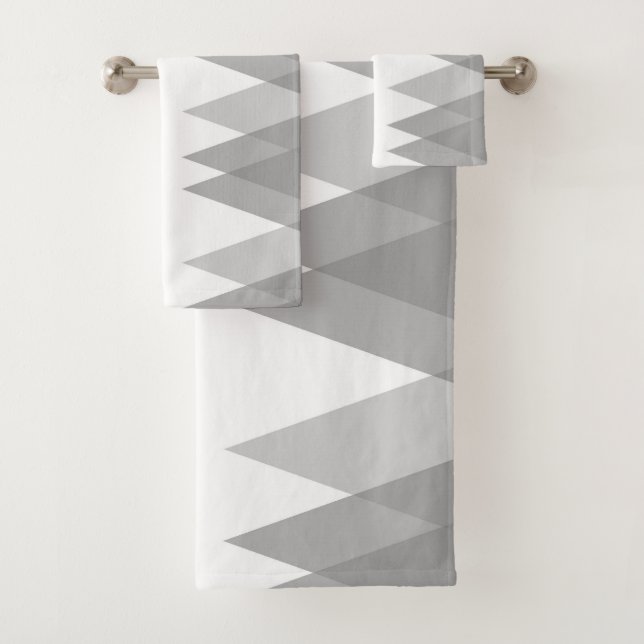 Graue Dreiecke Badhandtuch Set (Insitu)