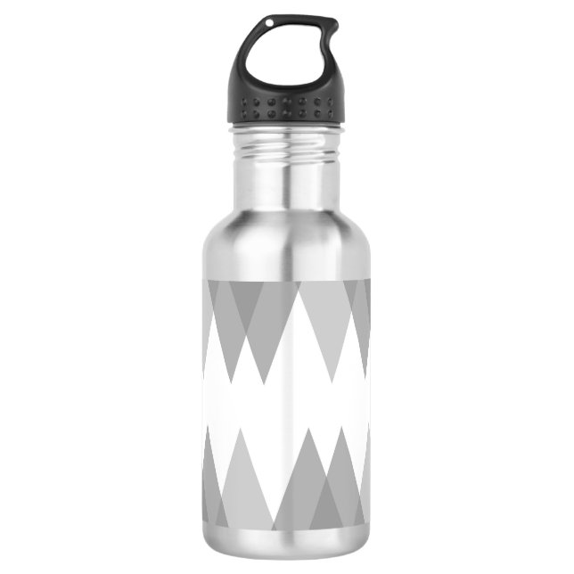 Graue Dreiecke Edelstahlflasche (Vorderseite)