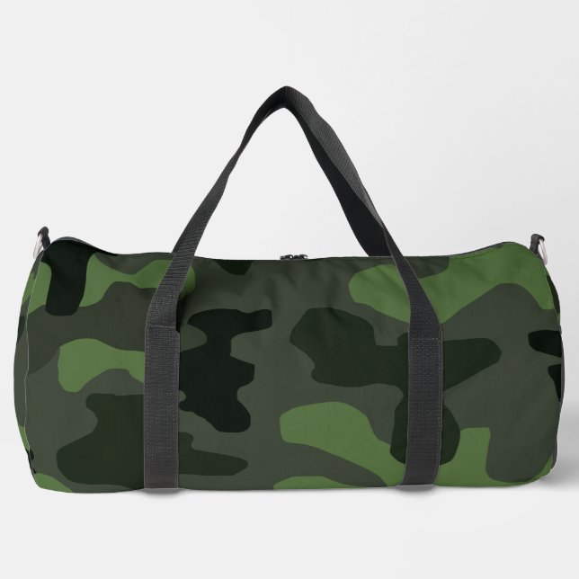 Graue dunkelgrüne Tarnung Nr. 14 Duffle Bag (Vorderseite)