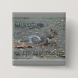 Graue Eichhörnchen Weihnachtsblessserie Button