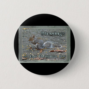 Graue Eichhörnchen Weihnachtsblessserie Button