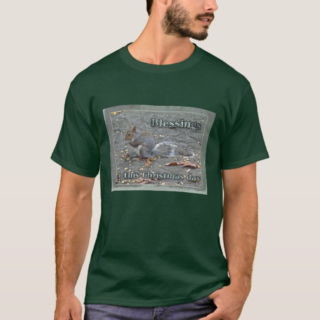Graue Eichhörnchen Weihnachtsblessserie T-Shirt (Vorderseite)
