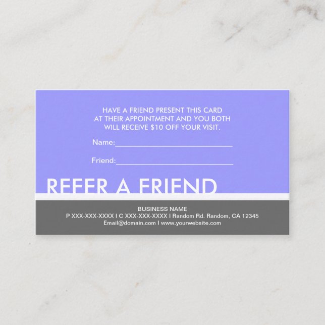 Graue einfache des Singrüns verweisen Empfehlungskarte (Vorderseite)