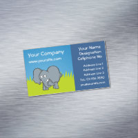 Graue Elefant Cartoon Magnetkarte