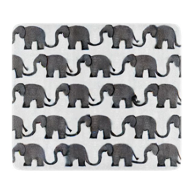 Graue Elefant Gemustert Schneidebrett (Vorderseite)