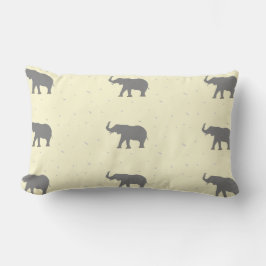 Graue Elefant-Silhouette Lendenkissen