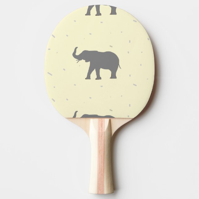 Graue Elefant-Silhouette Tischtennis Schläger (Vorderseite)