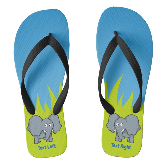 Graue Elefanten-Cartoon-Flip-Flops Flip Flops (Fußbett)