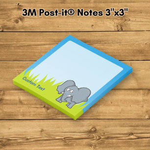 Graue Elefanten-Cartoon Post-it Klebezettel