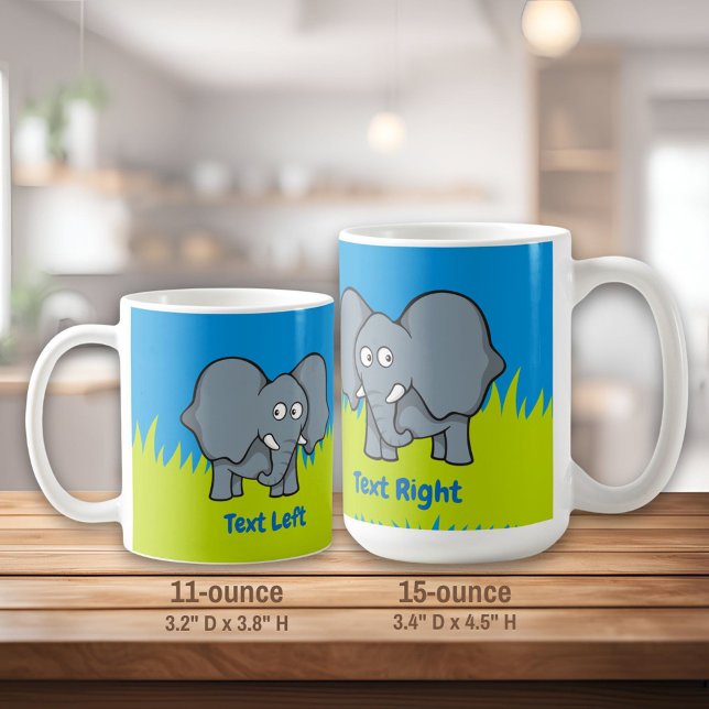 Graue Elefantenkaffee Cartoon Tasse (Von Creator hochgeladen)
