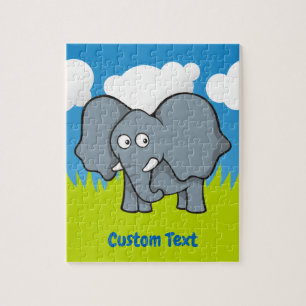 Graue Elefantenpuzzle Cartoon Puzzle