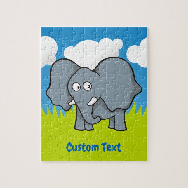 Graue Elefantenpuzzle Cartoon Puzzle (Vertikal)