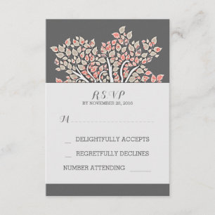 graue elegante alte Baumniederlassungen, die RSVP Karte