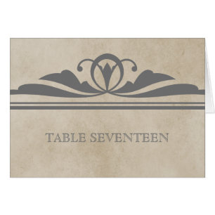 Graue Elegante Deko Tischnummer Card