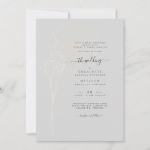 Graue elegante Hochzeitseinladung für beide Eltern Einladung
