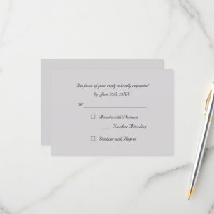 Graue elegante Party-Antwort-RSVP-Einladungskarte RSVP Karte