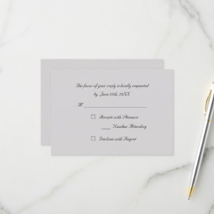 Graue Elegante Party Antwort UAWG Einladungskarte