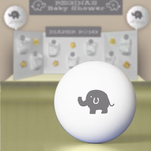 Graue Elephant Baby Dusche Windeln Pong Ball Tischtennisball (Von Creator hochgeladen)