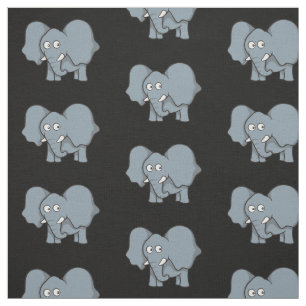 Graue Elephant-Cartoon-Muster Stoff