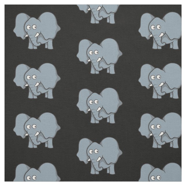 Graue Elephant-Cartoon-Muster Stoff (Muster)