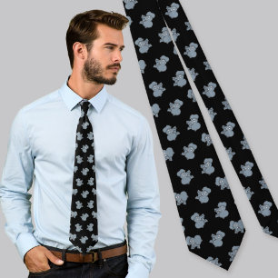 Graue Elephant Cartoon Pattern Krawatte