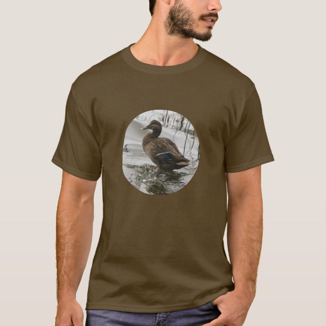 Graue Ente im Dunkeln des Sees T-Shirt (Vorderseite)