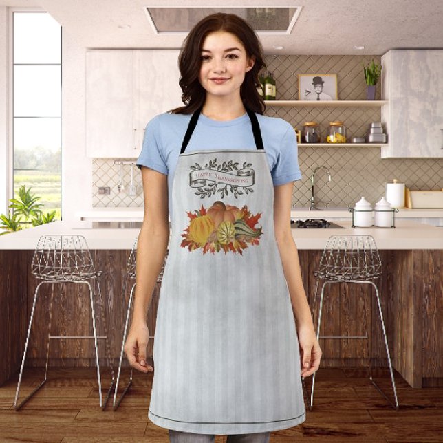 Graue Erntedank Pumpkins und Squash Schürze (Gray Thanksgiving Pumpkins and Squash Apron)