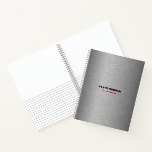 Graue falsche gebürstete Stahltextur Notizbuch