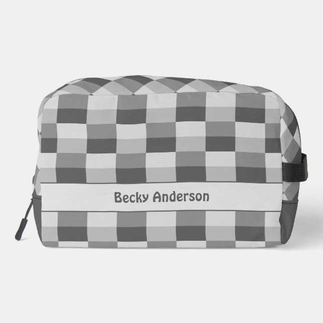 Graue Farbblöcke Waschbeutel (Rückseite)